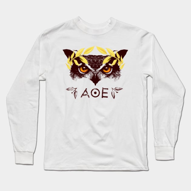 Athena's Owl II Long Sleeve T-Shirt by mellamomateo